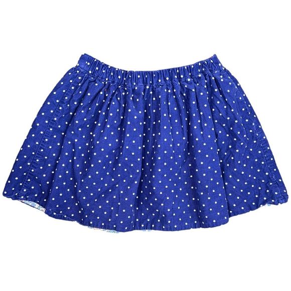 Mini Boden Navy Corduroy Skirt with Lions and Polka Dots Kids size 6/7 - Picture 2 of 5